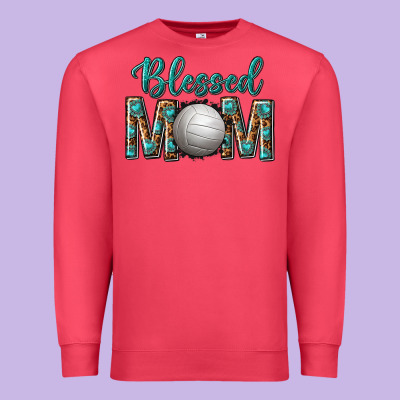 Western Blessed Mom With Volleyball Premium Sweatshirt Designed By Texasbilliewilder