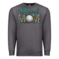 Charcoal Heather western blessed mom with volleyball Premium Sweatshirt - texasbilliewilder