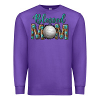 Purple western blessed mom with volleyball Premium Sweatshirt - texasbilliewilder