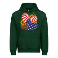 Forest Green america heart and sunflower Urban Hoodie - Artiststas