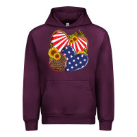Mauve Wine america heart and sunflower Urban Hoodie - Artiststas