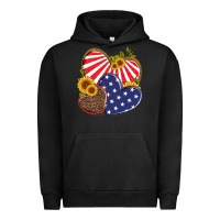 Pigment Black america heart and sunflower Urban Hoodie - Artiststas