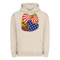 Pigment French Oak america heart and sunflower Urban Hoodie - Artiststas