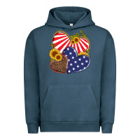 Pigment Midnight Navy america heart and sunflower Urban Hoodie - Artiststas