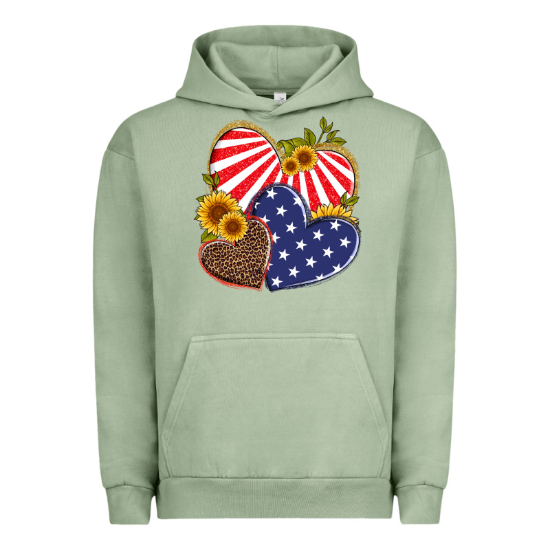 America Heart And Sunflower Urban Hoodie by Artiststas | Teevron