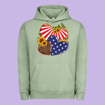 America Heart And Sunflower Urban Hoodie Designed By Artiststas