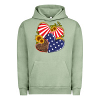 Pigment Oil Green america heart and sunflower Urban Hoodie - Artiststas