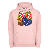 Pigment Salmon america heart and sunflower Urban Hoodie - Artiststas