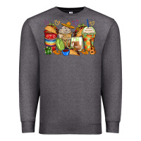 Charcoal Heather tacos coffee cups Premium Sweatshirt - Zillion Design Studio