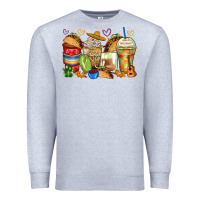 Heather Grey tacos coffee cups Premium Sweatshirt - Zillion Design Studio