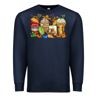 Navy tacos coffee cups Premium Sweatshirt - Zillion Design Studio