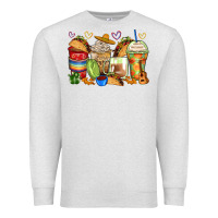 Oatmeal Heather tacos coffee cups Premium Sweatshirt - Zillion Design Studio