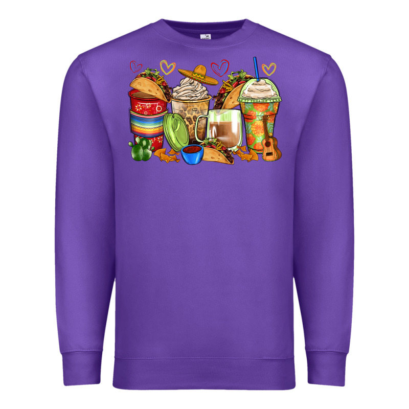 Tacos Coffee Cups Premium Sweatshirt by Zillion Design Studio | Teevron