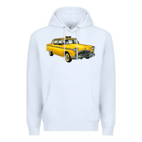White taxi cab Premium Hoodie - Artiststas