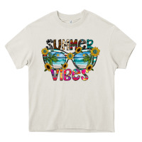 Cream Summer Vibes Heavy Core Tee - CowhideDigitalArt