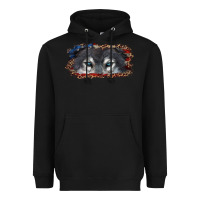 Black Wolf eyes american flag Heavyweight Hoodie - RanaPortraitStore