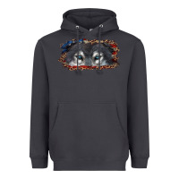 Smoke Wolf eyes american flag Heavyweight Hoodie - RanaPortraitStore