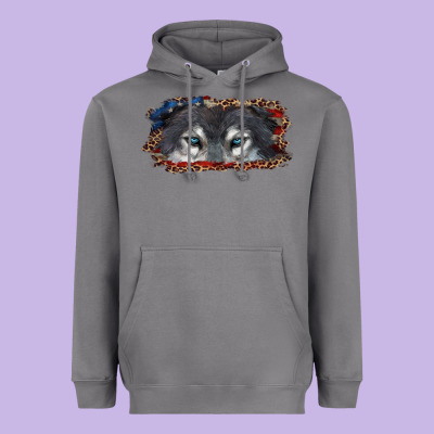 Heavyweight Hoodie Wolf eyes american flag