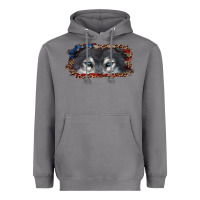 Storm Wolf eyes american flag Heavyweight Hoodie - RanaPortraitStore