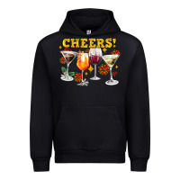 Black Cheers Christmas Coctail Urban Hoodie - AdoDesignShop