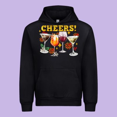 Cheers Christmas Coctail Urban Hoodie Designed By Adodesignshop