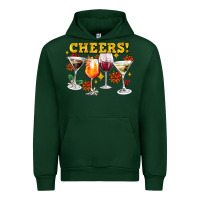 Forest Green Cheers Christmas Coctail Urban Hoodie - AdoDesignShop