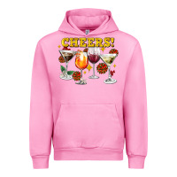Fuchsia Pink Cheers Christmas Coctail Urban Hoodie - AdoDesignShop