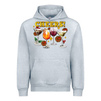Heather Grey Cheers Christmas Coctail Urban Hoodie - AdoDesignShop
