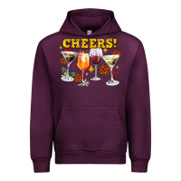 Mauve Wine Cheers Christmas Coctail Urban Hoodie - AdoDesignShop