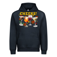 Navy Cheers Christmas Coctail Urban Hoodie - AdoDesignShop