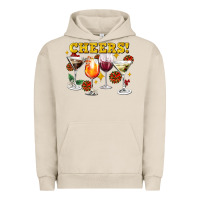 Pigment French Oak Cheers Christmas Coctail Urban Hoodie - AdoDesignShop