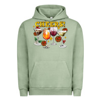 Pigment Oil Green Cheers Christmas Coctail Urban Hoodie - AdoDesignShop