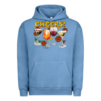 Pigment Pebble Blue Cheers Christmas Coctail Urban Hoodie - AdoDesignShop