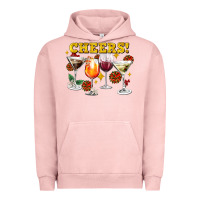 Pigment Salmon Cheers Christmas Coctail Urban Hoodie - AdoDesignShop