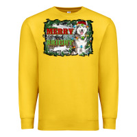 Lemon merry and bright husky farm  background Premium Sweatshirt - RanaPortraitStore