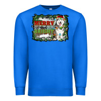 True Royal merry and bright husky farm  background Premium Sweatshirt - RanaPortraitStore