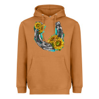 Meerkat horseshoe cowhide and sunflowers Heavyweight Hoodie - texasbilliewilder