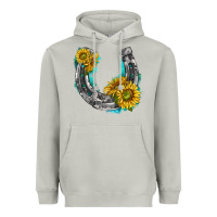 Moon Dust horseshoe cowhide and sunflowers Heavyweight Hoodie - texasbilliewilder