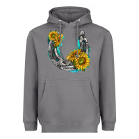 Storm horseshoe cowhide and sunflowers Heavyweight Hoodie - texasbilliewilder