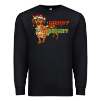 Black merry and bright dachshund Premium Sweatshirt - RanaPortraitStore