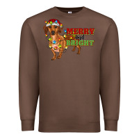 Chestnut merry and bright dachshund Premium Sweatshirt - RanaPortraitStore