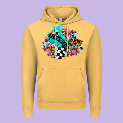 Race Sunflower Patches Vintage Hoodie Designed By Adodesignshop