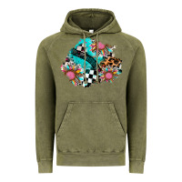 Vintage Olive race sunflower patches Vintage Hoodie - AdoDesignShop