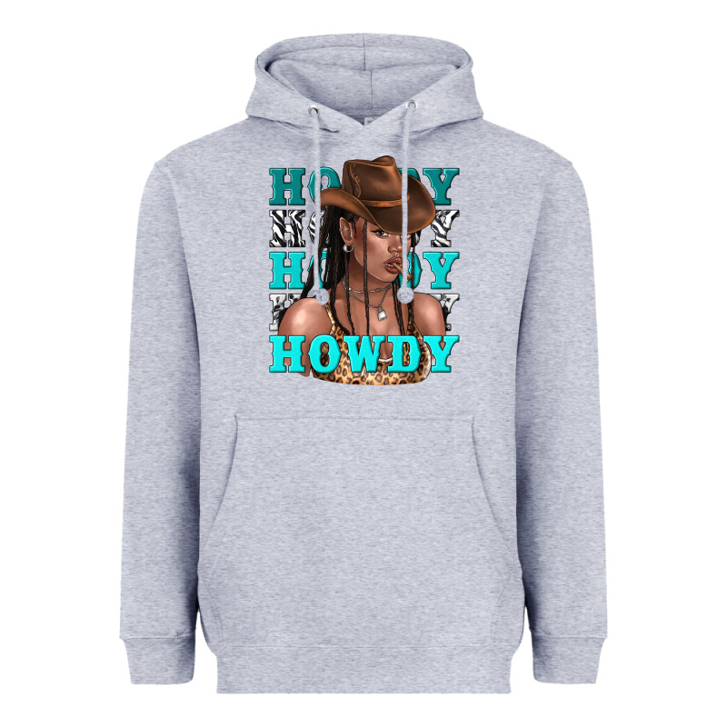 Howdy Howdy Black Girl Heavyweight Hoodie by texasbilliewilder | Teevron