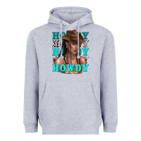 Heather Grey howdy howdy black girl Heavyweight Hoodie - texasbilliewilder