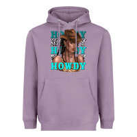 Lavender howdy howdy black girl Heavyweight Hoodie - texasbilliewilder