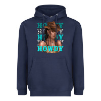 Navy howdy howdy black girl Heavyweight Hoodie - texasbilliewilder