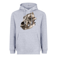 Heather Grey Wolf skull Heavyweight Hoodie - RanaPortraitStore