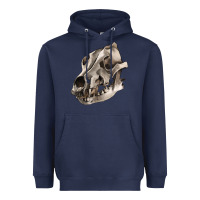Navy Wolf skull Heavyweight Hoodie - RanaPortraitStore
