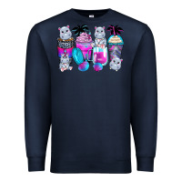 Navy hippopotamus coffee cups Premium Sweatshirt - Zillion Design Studio